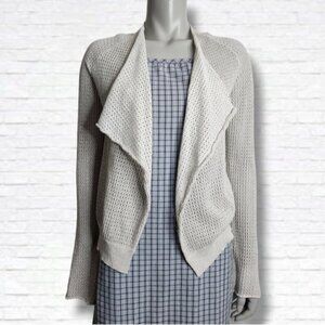 Zadig & Voltaire "Daphnee" Silver Grey Open Front Knit Cardigan Size S